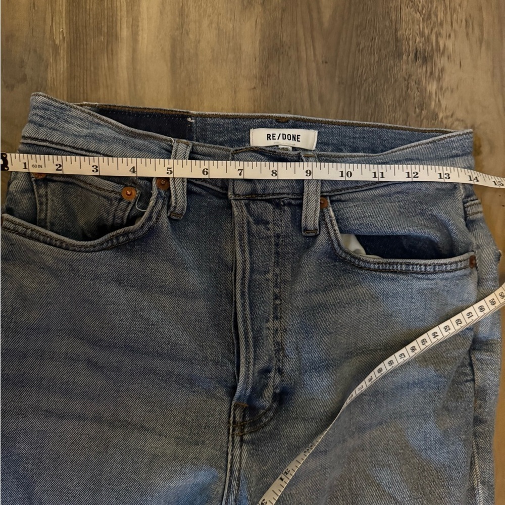 Re/Done 90’s High Rise Ankle Crop Light Blue Ankle Jeans - Picture 5 of 12